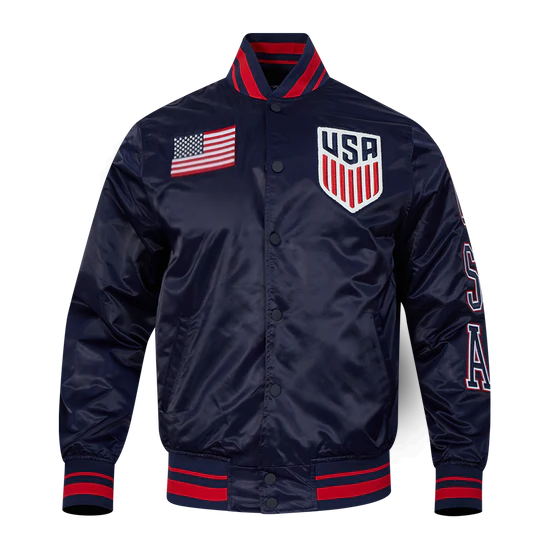 Shop US SOCCER CLASSIC MEN'S RIB SATIN JACKET