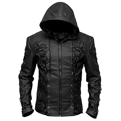 Shop ST- Slim Fit Leather Biker Jacket for Men Fashion Superhero Halloween Costume