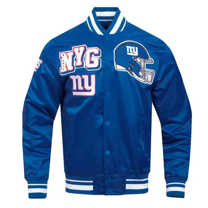 NY Giants Mashup Classic Rib Satin Jacket in USA