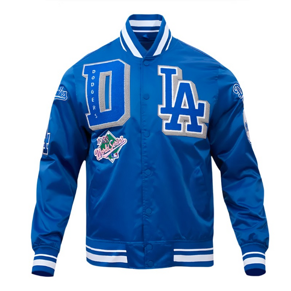 Shop LA Dodgers Mashup Classic Rib Satin Jacket