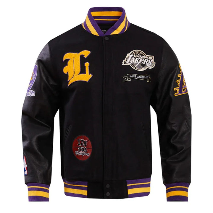 Front view NBA Los Angeles Lakers Prep Varsity Jacket