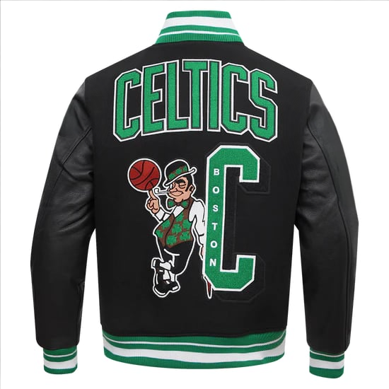 NBA Boston Celtics men’s mashup rib wool varsity jacket in USA