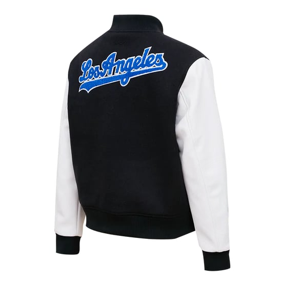 Women’s varsity jacket with Los Angeles Dodgers logo in wool in USA