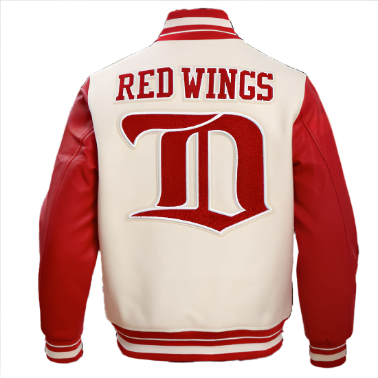 Men's Detroit Red Wings Wool Varsity Jacket with Retro Classic logo