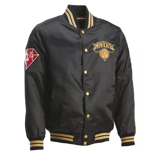 Shop 75th Anniversary NY Knicks Black/Gold Jacket