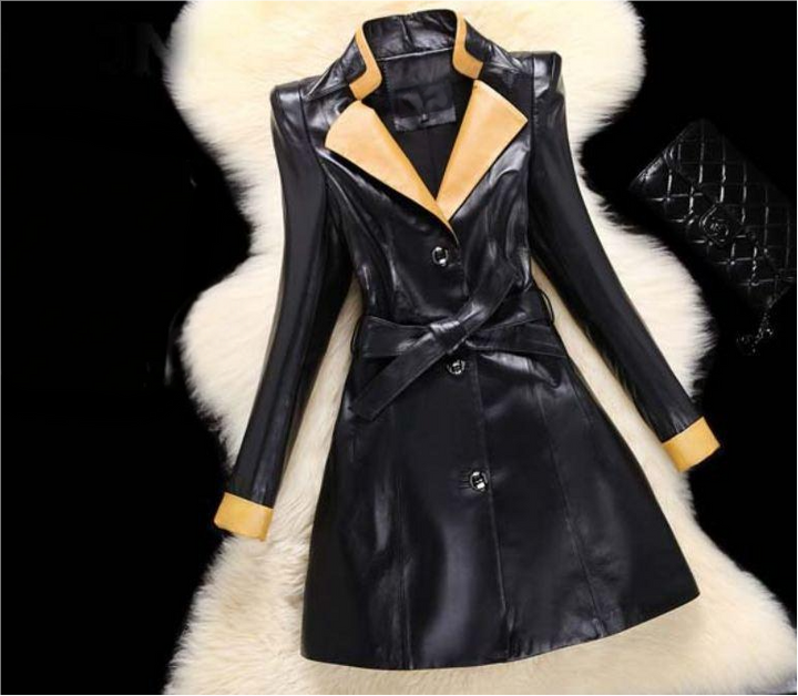 Yellow Overcoat sheepskin for women