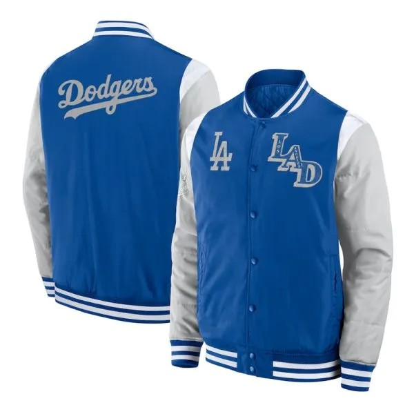 Elements Elite LA Dodgers royal blue and gray jacket front view

