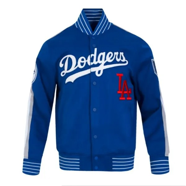Front view of LA Dodgers Current Logo Game Day Blue Jacket

