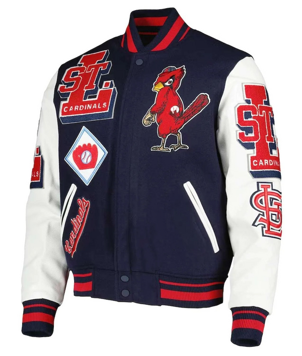 St. Louis Cardinals navy and white varsity jacket in USA