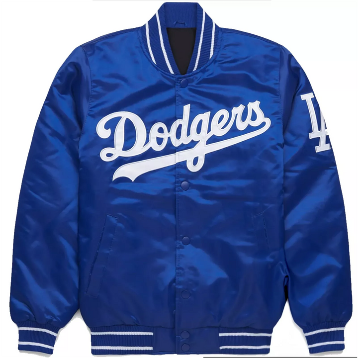 Los Angeles Dodgers MLB Blue Satin Baseball Jacket