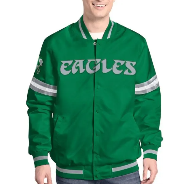 Shop Philadelphia Eagles Vintage Scout Varsity Satin Jacket