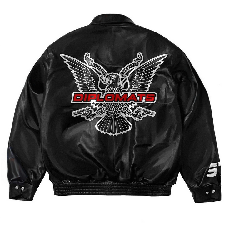 Dipset Diplomats Leather Jacket with stylish design in American style