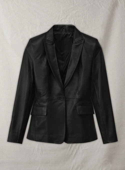 Stylish Scarlett Johansson Leather Blazer from The Winter Soldier
