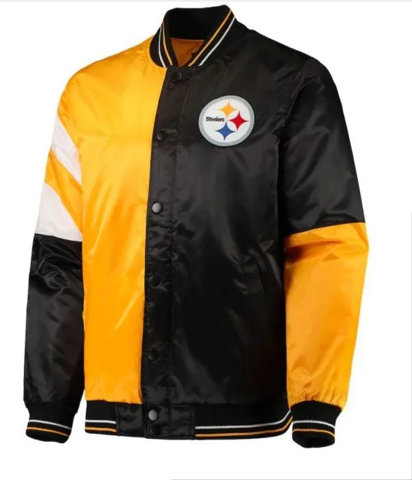 Pittsburgh Steelers throwback satin jacket black and yellow in USA