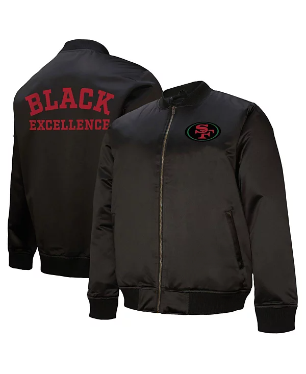 San Francisco 49ers black full-zip jacket men

