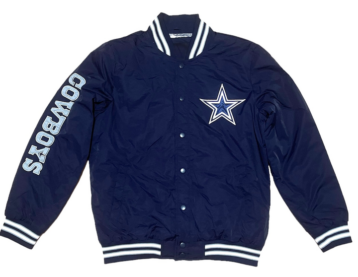 Cowboys Swingman navy varsity jacket for men

