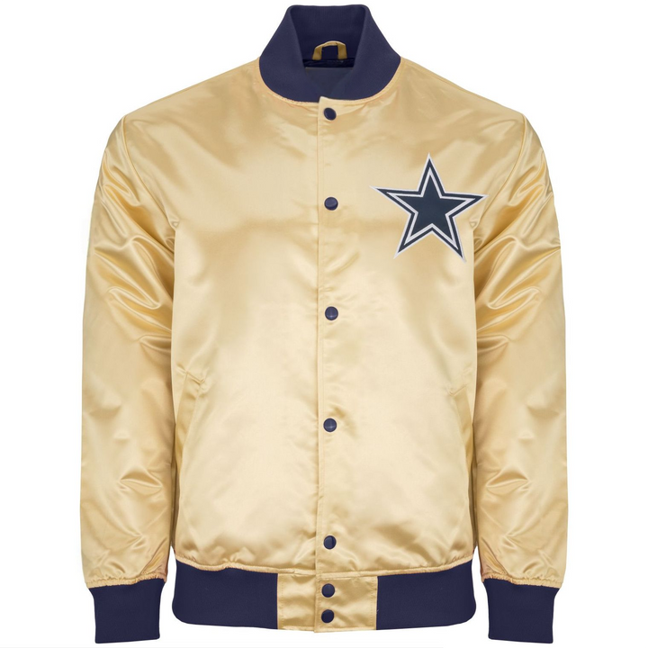Dallas Cowboys gold lightweight satin jacket

