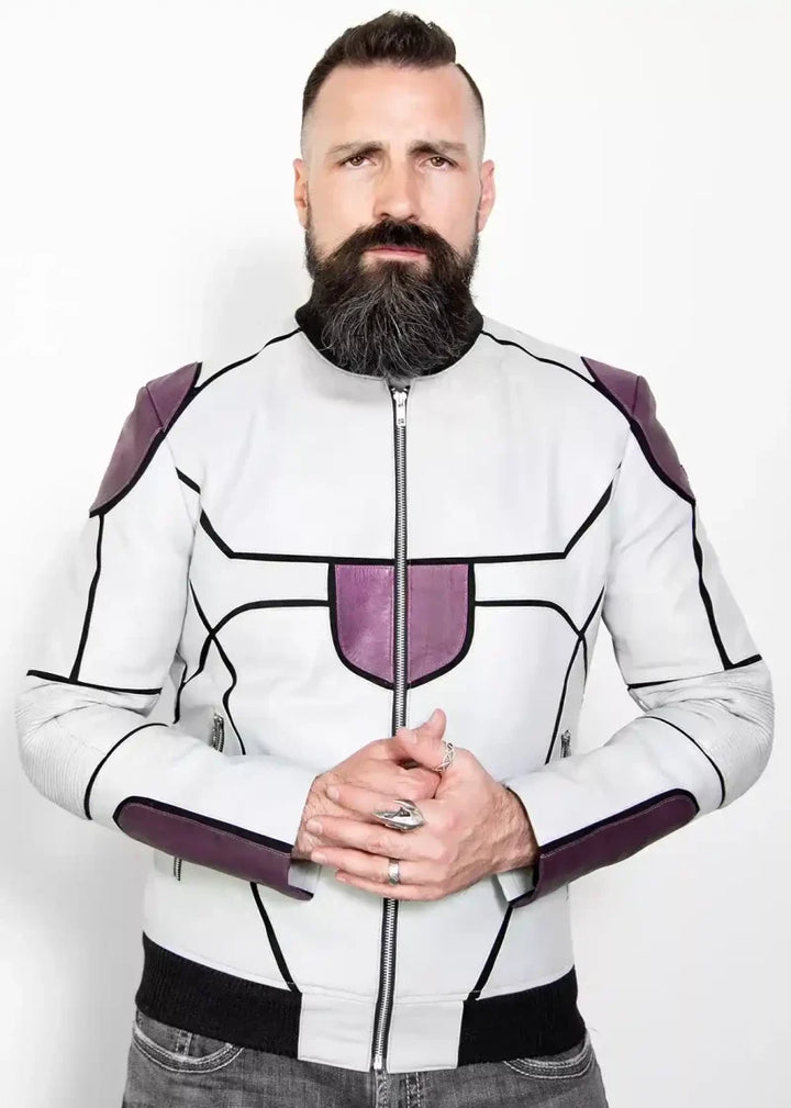 Men’s anime leather jacket based on Frieza Final Form in USA