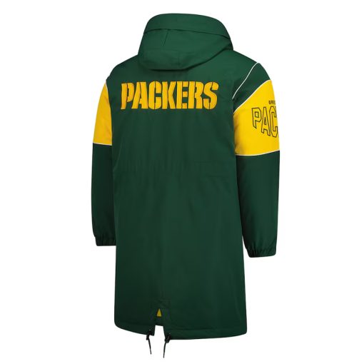 Front view of Green Bay Packers Dynasty stadium jacket in USA
