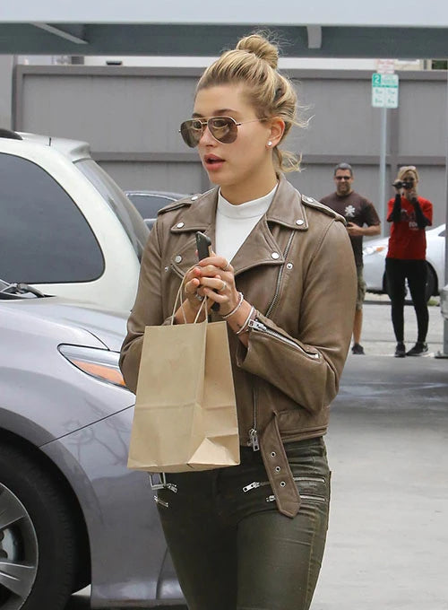 Hailey Baldwin Bieber Leather Jacket