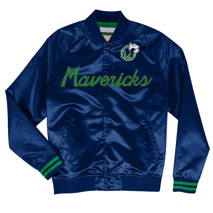 Front view NBA Dallas Mavericks Hardwood Classic Satin Jacket