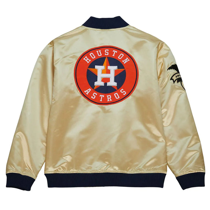 Beige Houston Astros jacket with logo on a white background