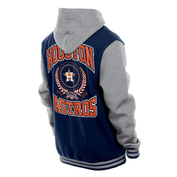 Throwback Prep Houston Astros Navy Hoodie Jacket in American Style