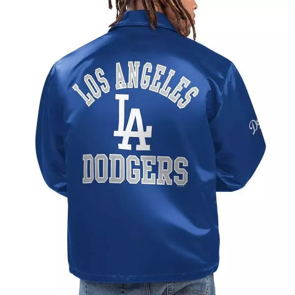 Blue satin Dodgers jacket inspired by Ice Cube

