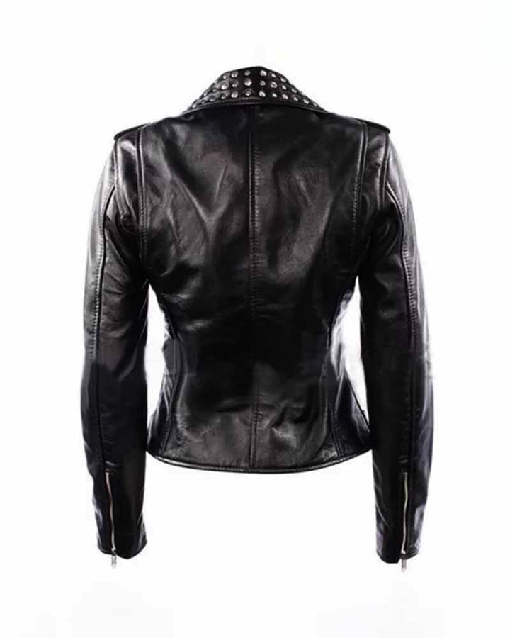 Fashionable Black Leather Jacket Worn by Keira Knightley in German market