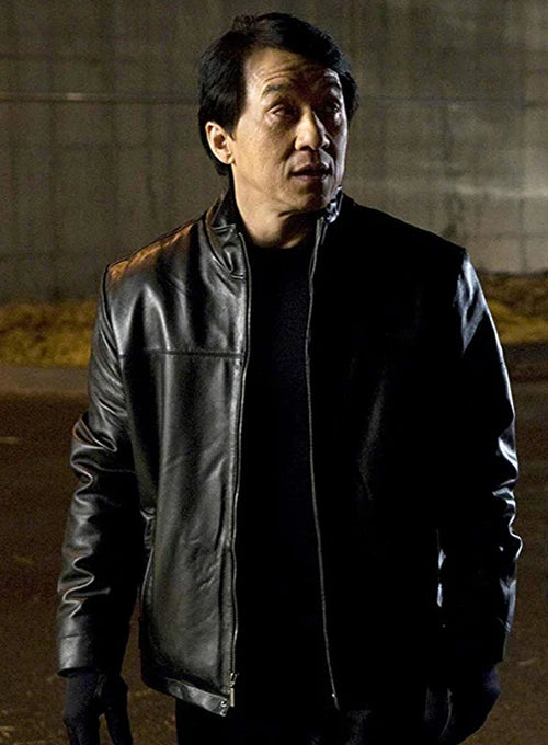 Jackie Chan inspired leather jacket front view

