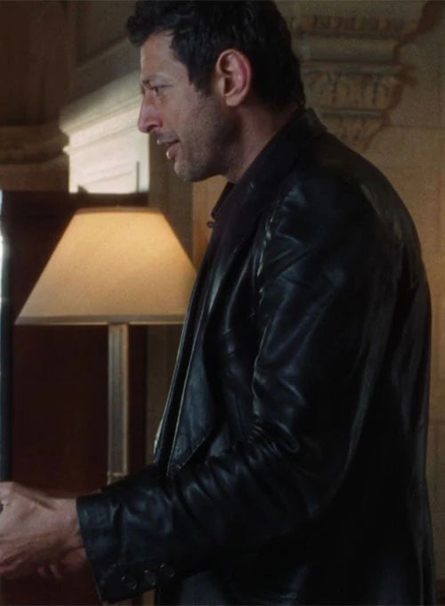 Elegant Leather Blazer Worn by Jeff Goldblum in American style