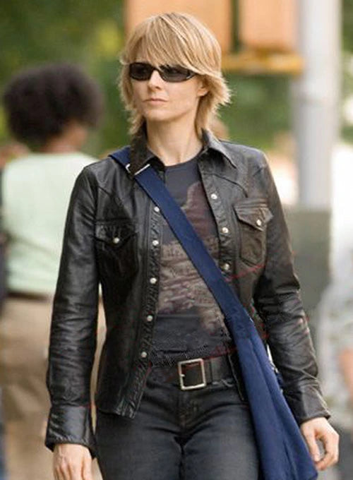 Fashionable Women's Leather Shirt Inspired by Jodie Foster
