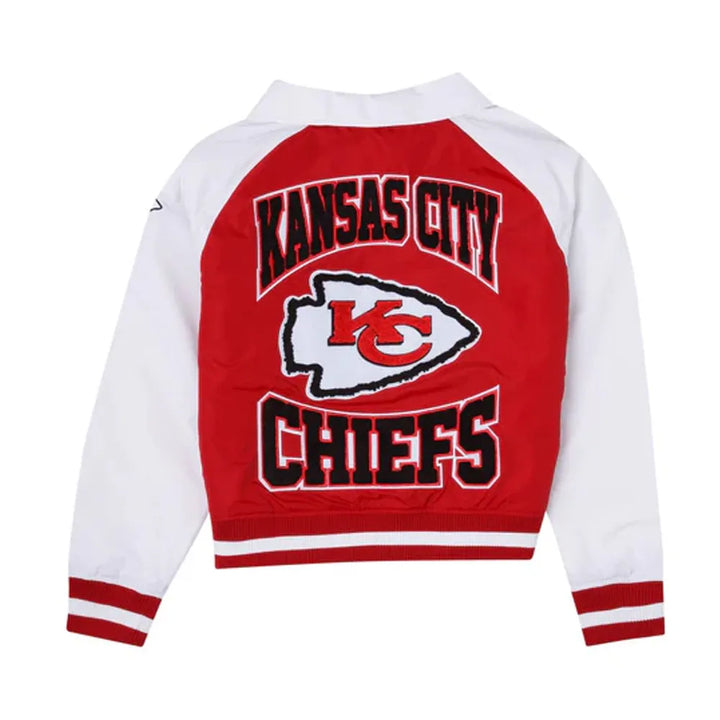 nfl chiefs vintage satin jacket front view

