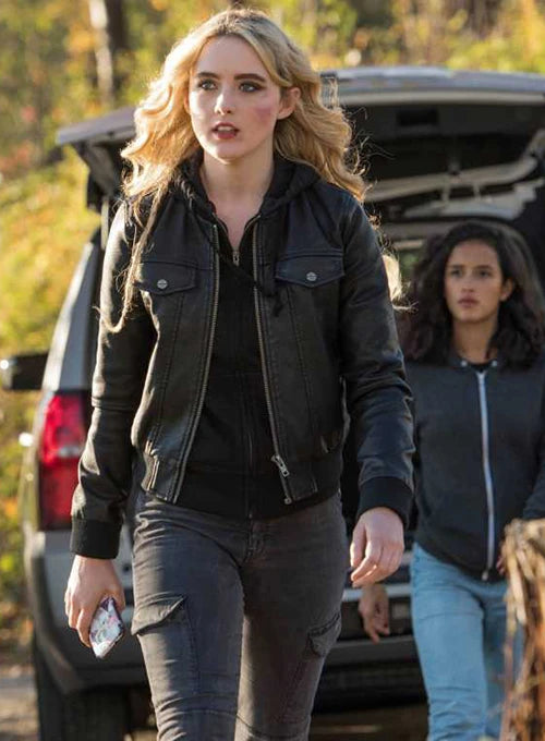 Kathryn Newton wearing leather jacket in Supernatural in USA