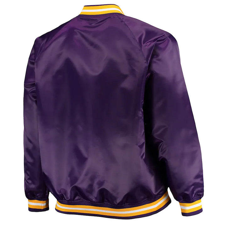 LA Lakers Hardwood Classics Purple Satin Jacket Back View 