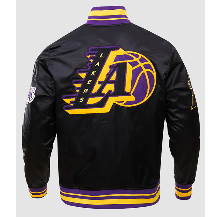 LA Lakers Mash Up Logo Black  Jacket Back View