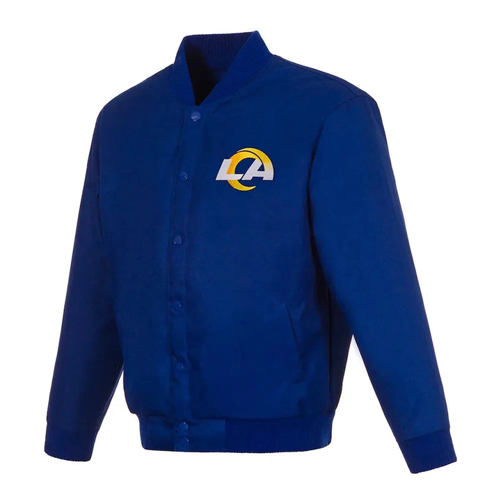 Varsity LA Rams Royal Blue Jacket Front View in USA