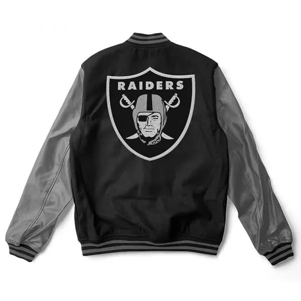 Wool and leather Raiders varsity jacket in USA
