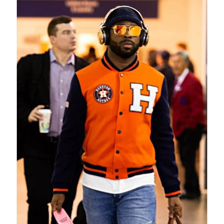 Front View MLB Houston Astros Wool Jacket Men and Women: