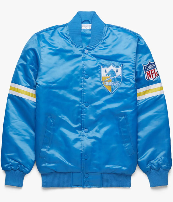 LA Chargers Light Blue Satin Jacket
