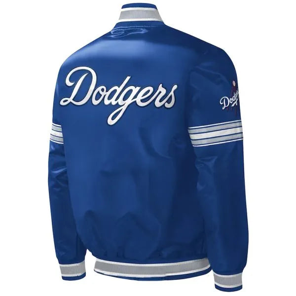 Close-up of Dodgers embroidered chest logo

