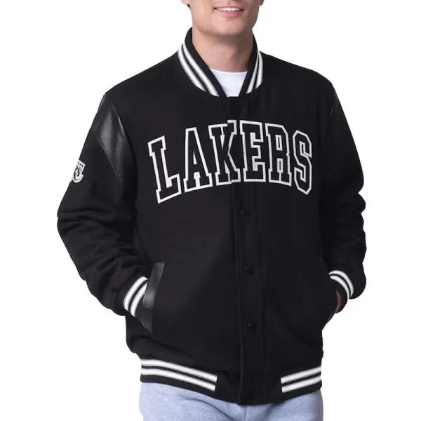 Shop LA Lakers Clutch Hitter Black Varsity Jacket