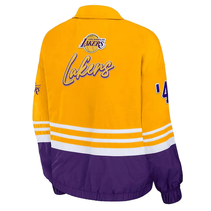 Back View NBA Los Angeles Lakers Throwback Windbreaker Jacket