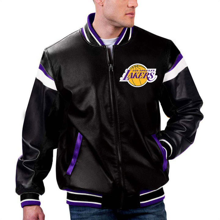 Los Angeles Lakers NBA Team Leather Jacket by TJS in France style