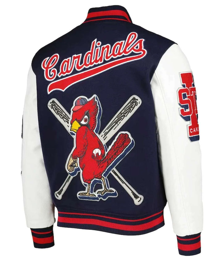 Mash Up Cardinals jacket with wool and leather in American Style