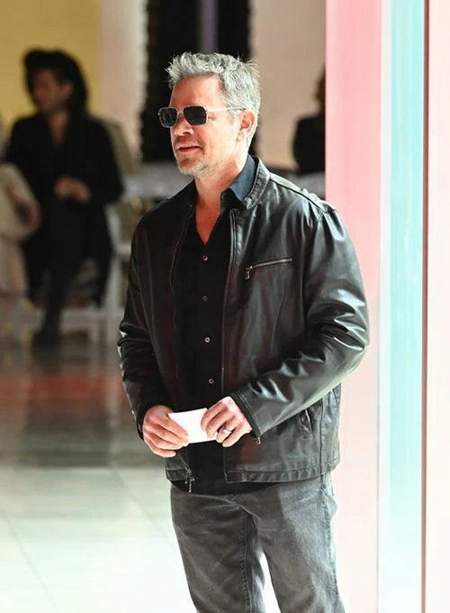 Matt Damon Leather Jacket Black