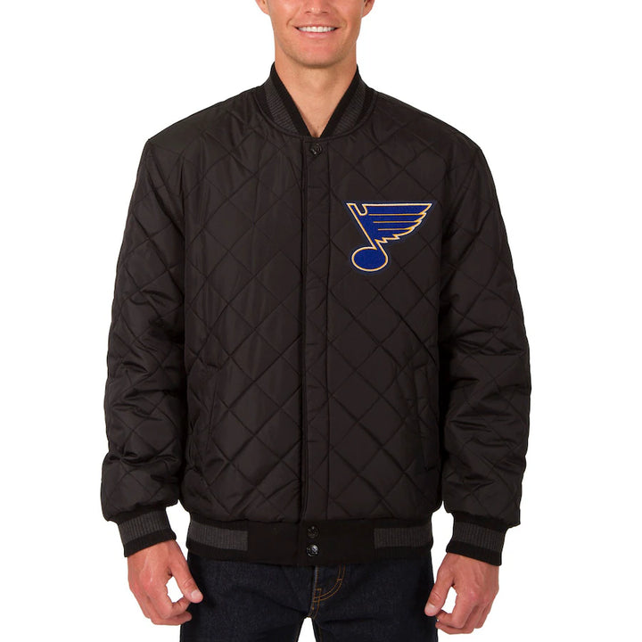 nhl st louis blues dual‑sided wool and leather varsity jacket in USA