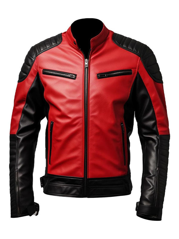 Black and red Leather Jacket