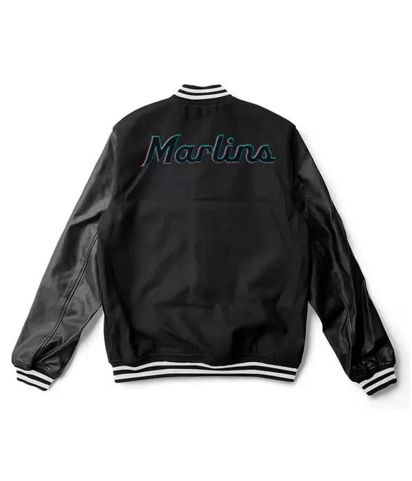 Wool and leather Miami Marlins jacket for men and women

