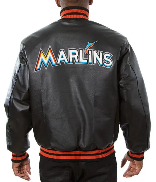 Genuine leather Miami Marlins letterman jacket in USA